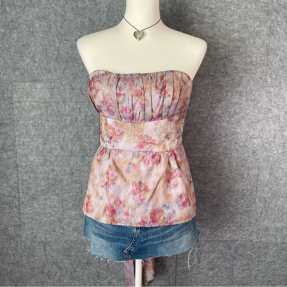 VTG Y2K Nanette Lepore cottage soft girl baby doll strap less corset